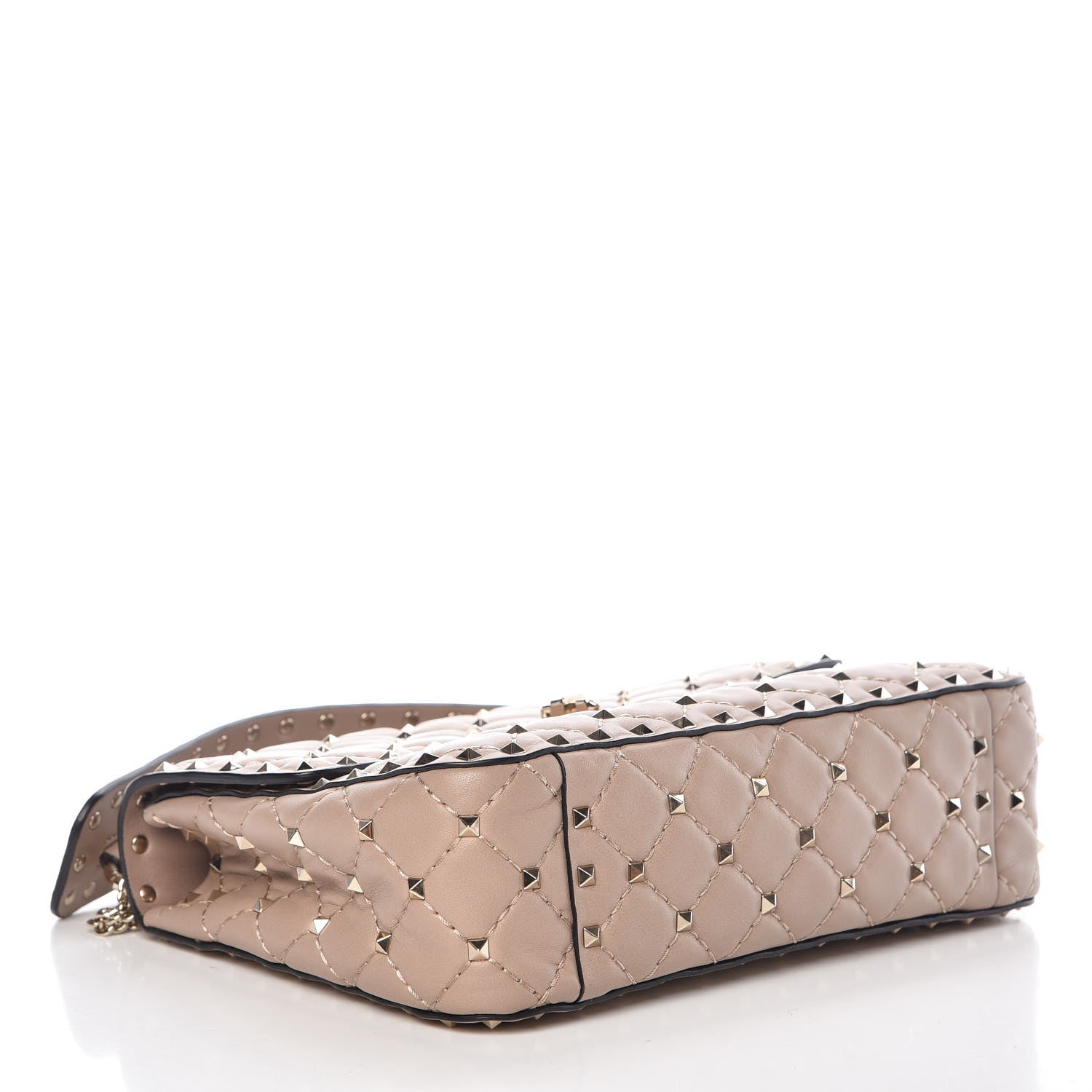 Valentino Garavani Lambskin Medium Rockstud Spike Shoulder Bag Poudre 4 of 8