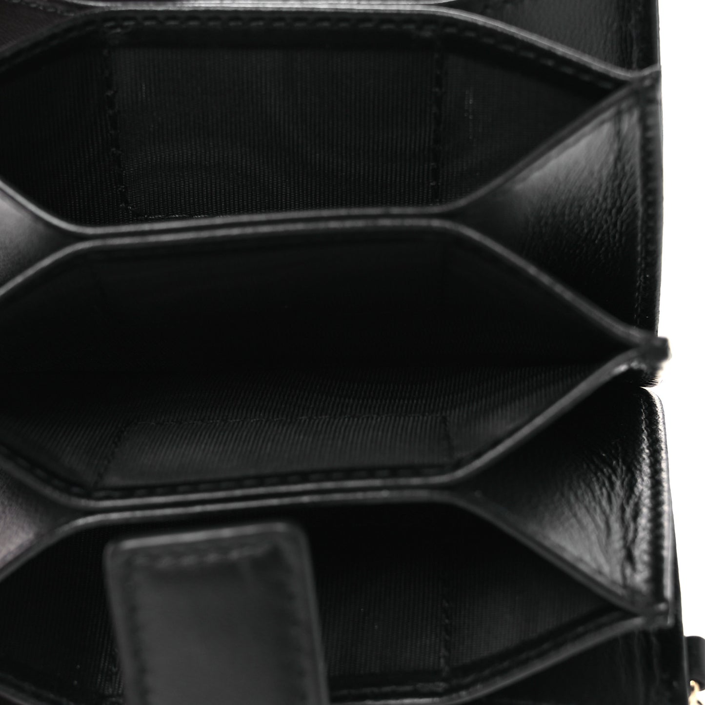 Lambskin Cannage Lady Dior Jasmine 5-Gusset Card Holder Black