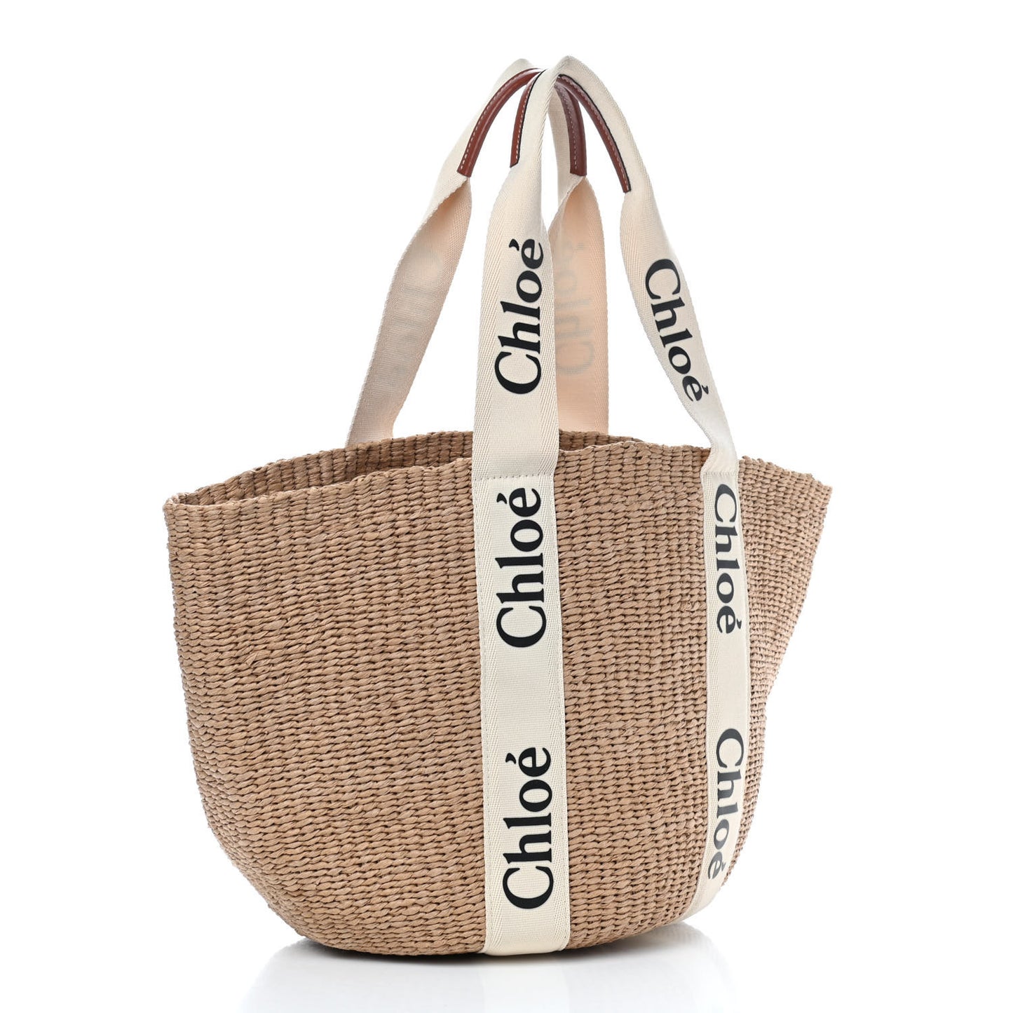 Raffia Medium Woody Tote White