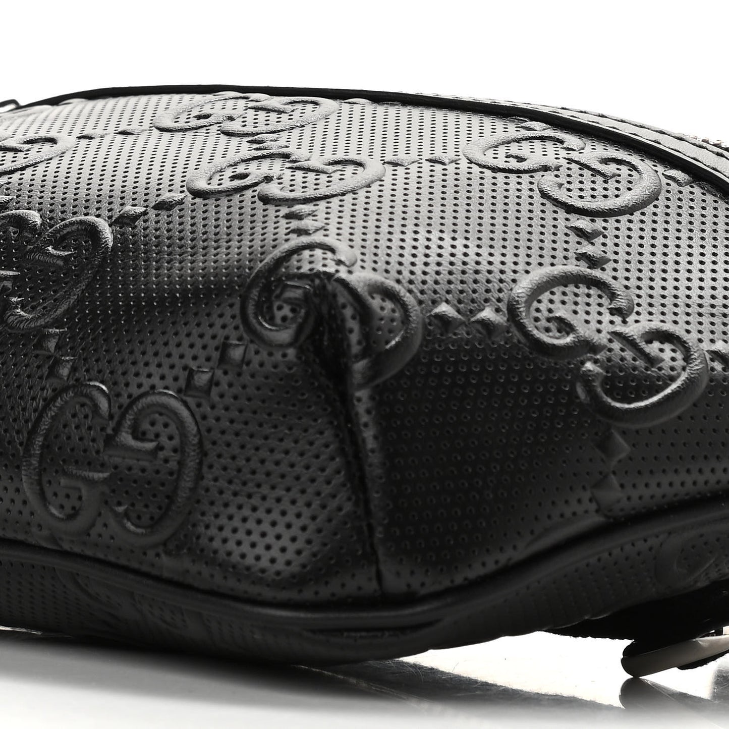 Calfskin GG Tennis Embossed Belt Bag Black