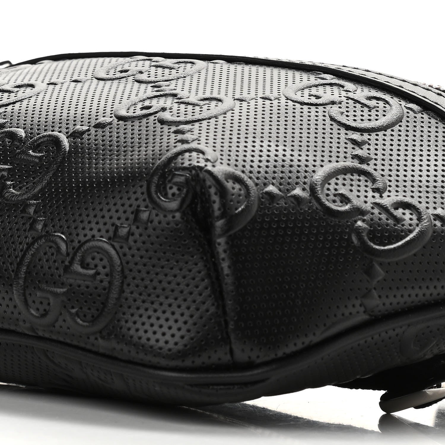 Gucci Calfskin GG Tennis Embossed Belt Bag Black 10 of 11