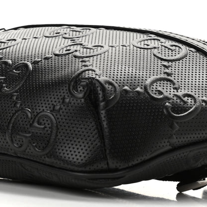 Gucci Calfskin GG Tennis Embossed Belt Bag Black 10 of 11