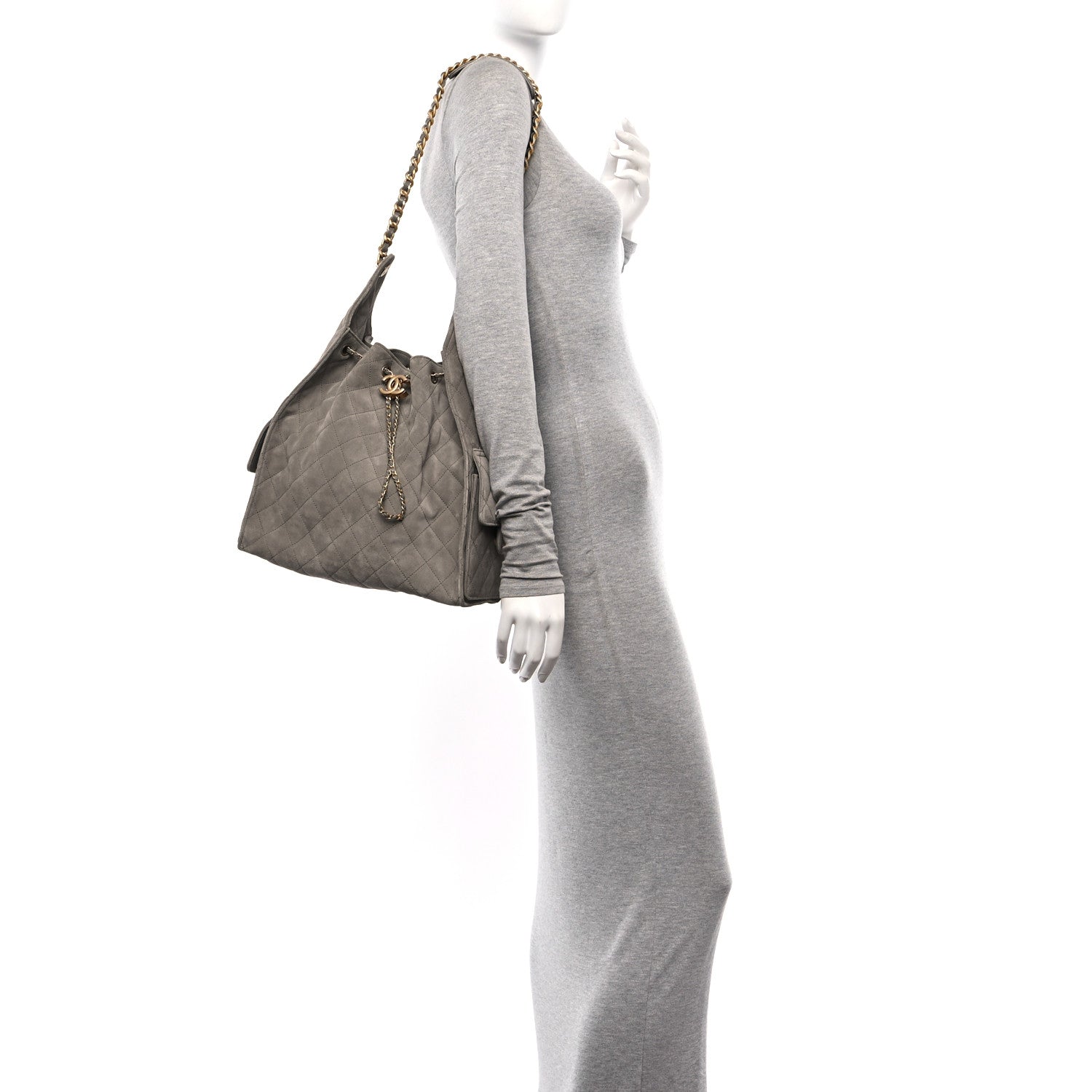 Chanel Suede Quilted Medium Chanel 25 Handbag Dark Grey 2 of 11