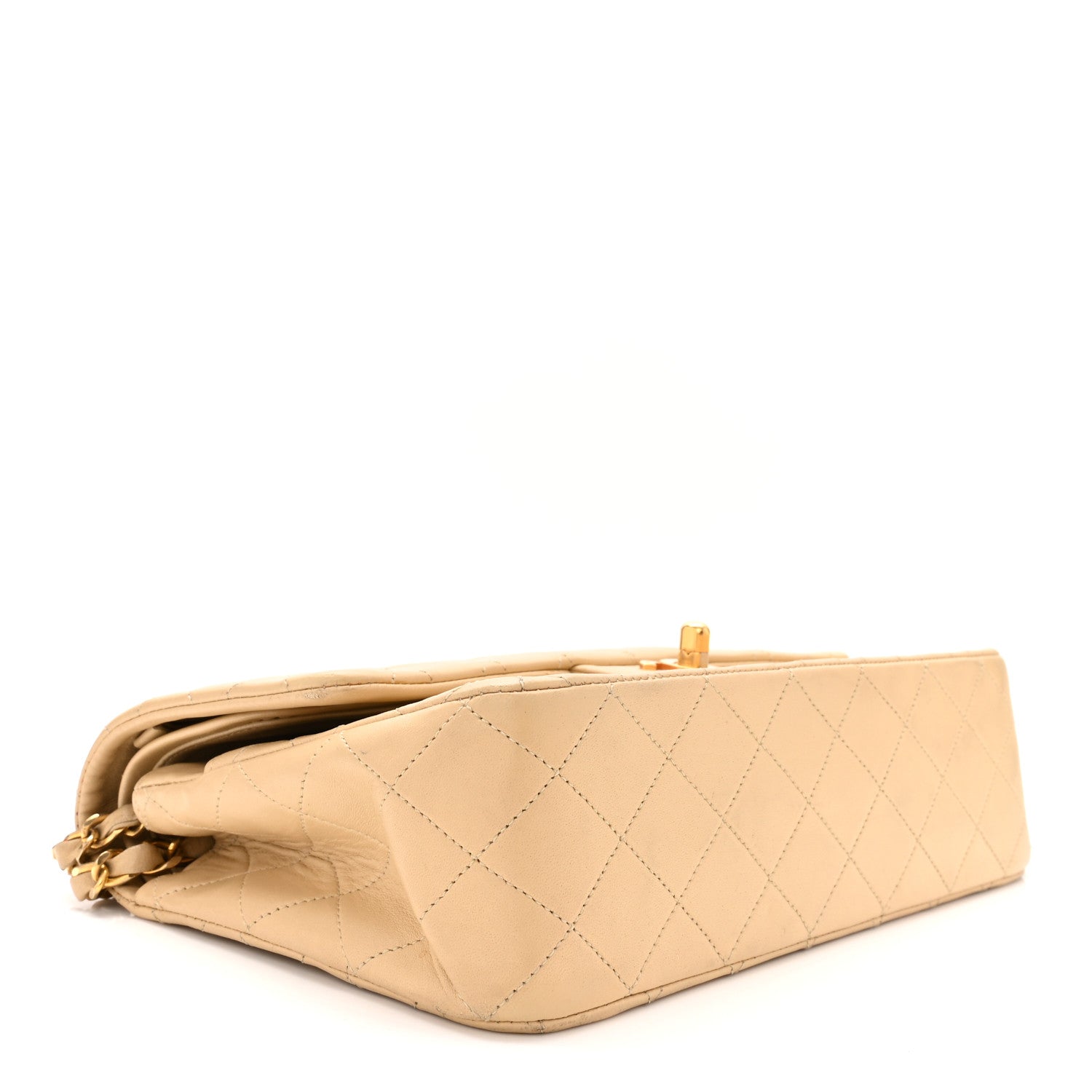 Chanel Lambskin Quilted Medium Double Flap Beige 7 of 30