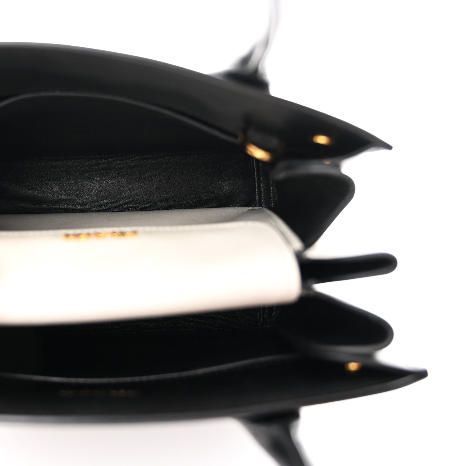 Prada Saffiano City Calfskin Mini Bibliothèque Top Handle Black White 5 of 13