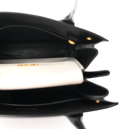 Prada Saffiano City Calfskin Mini Bibliothèque Top Handle Black White 5 of 13