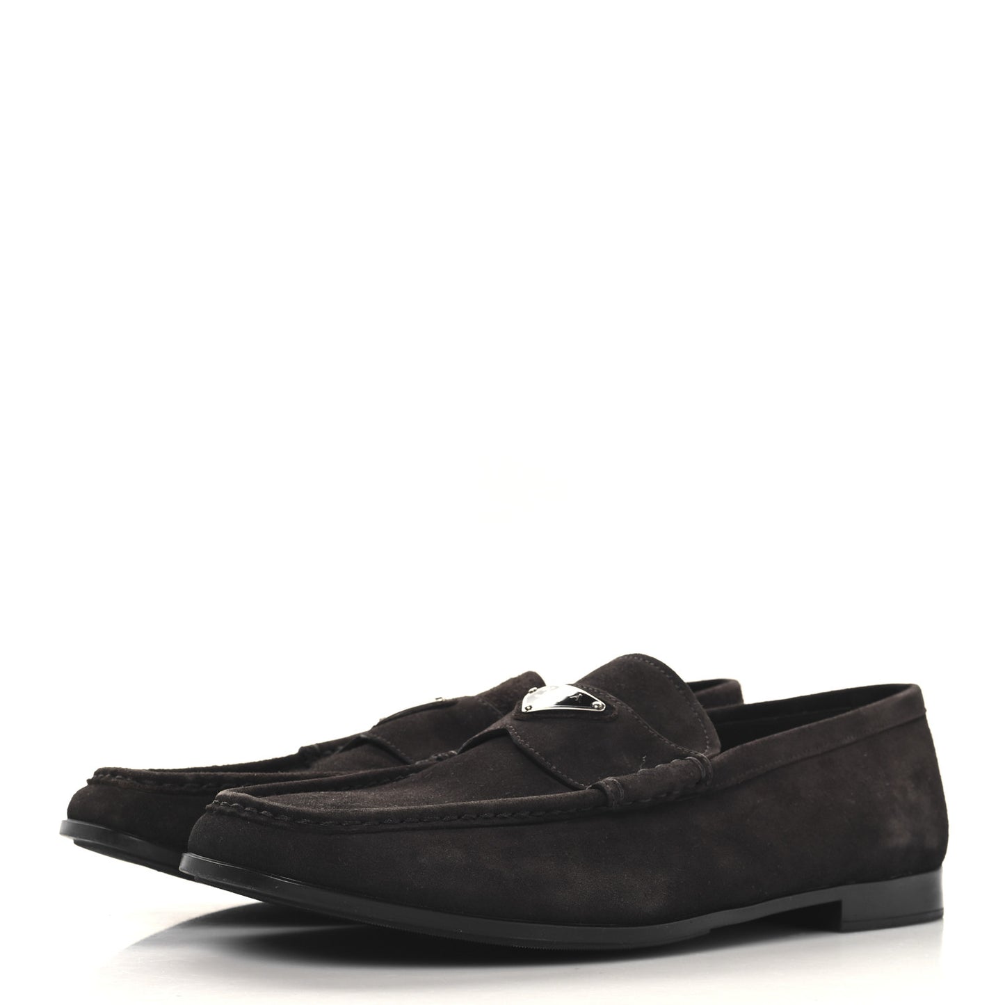 Vitello Scamosciato Triangle Mens Loafers 9.5 Brown