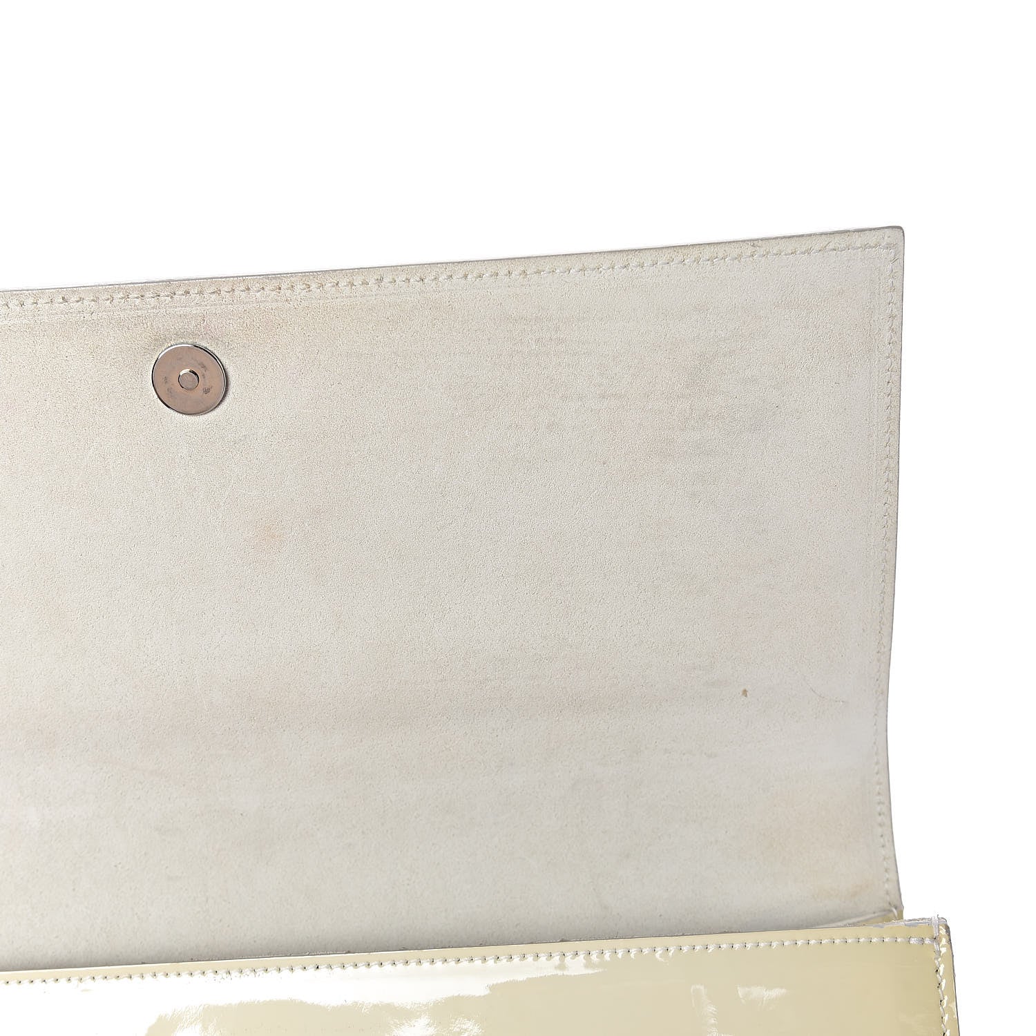 Saint Laurent Patent Calfskin Ombre Monogram Large Belle De Jour Clutch Ivory Black 12 of 12