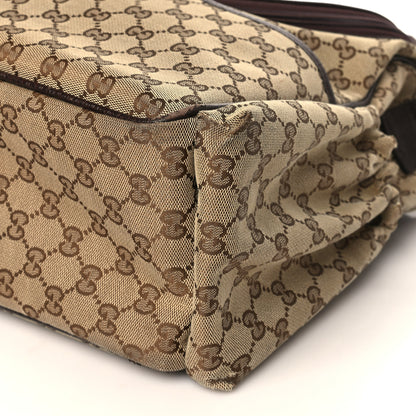 Gucci Monogram Natural Pigskin Large Diaper Bag Beige Ebony Cocoa Dark Chocolate 9 of 9