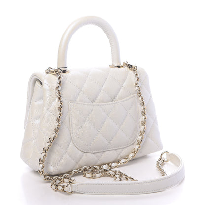 Chanel Iridescent Caviar Quilted Extra Mini Coco Handle Flap Ivory 3 of 10