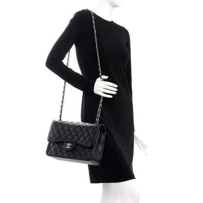 Chanel Caviar Quilted Jumbo Double Flap Black 2 of 8