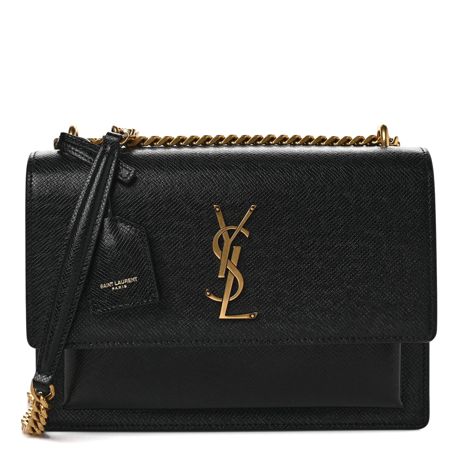 Saint Laurent Coated Bark Calfskin Medium Monogram Sunset Black 1 of 10