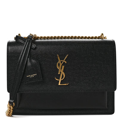 Saint Laurent Coated Bark Calfskin Medium Monogram Sunset Black 1 of 10