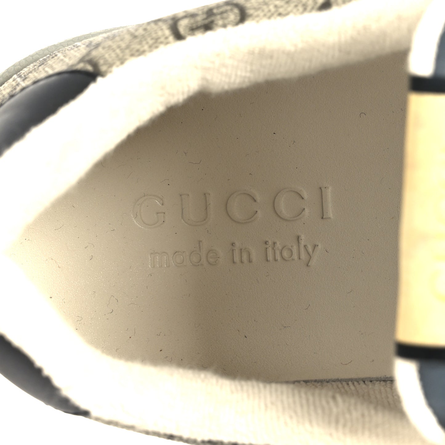 GG Supereme Monogram Miro Soft Calfskin Web Mens Screener Sneakers 8.5 8.5 Beige Ebony Black New Platinum
