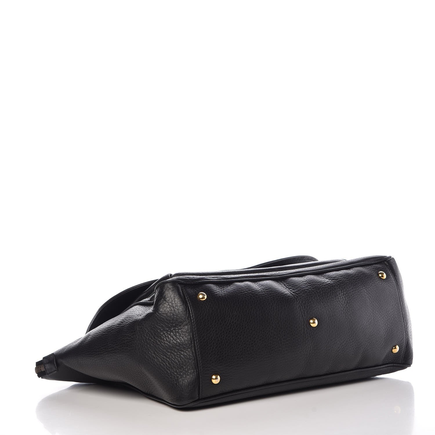 Gucci Pebbled Calfskin Medium 1973 Top Handle Satchel Black 4 of 12