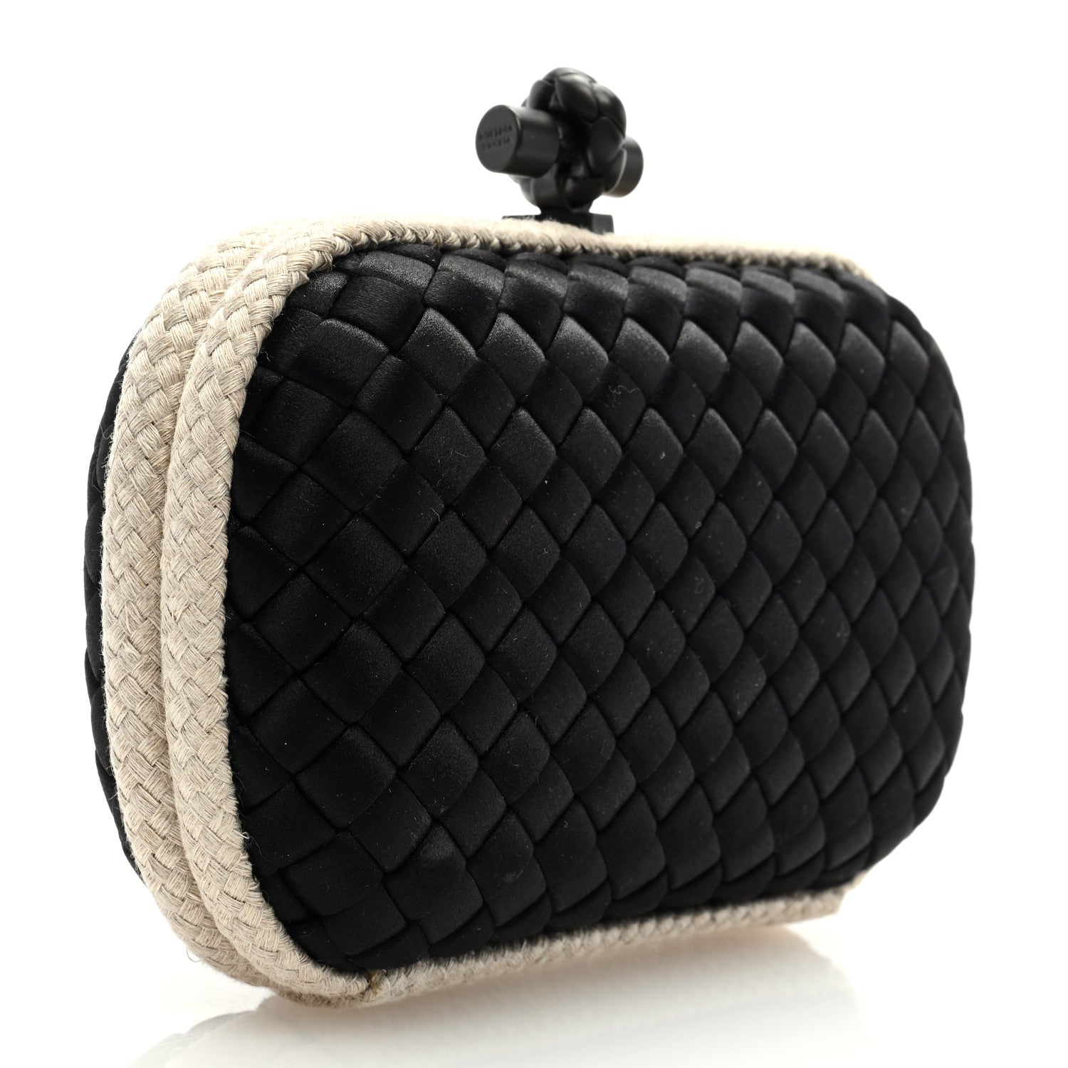 Bottega Veneta Intrecciato Silk Raffia Knot Clutch Black 3 of 6
