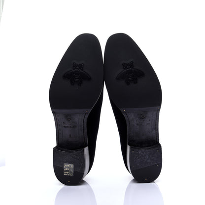 Gucci Velvet Mens Réveille L'Amour Loafers 8 Black 11 of 15