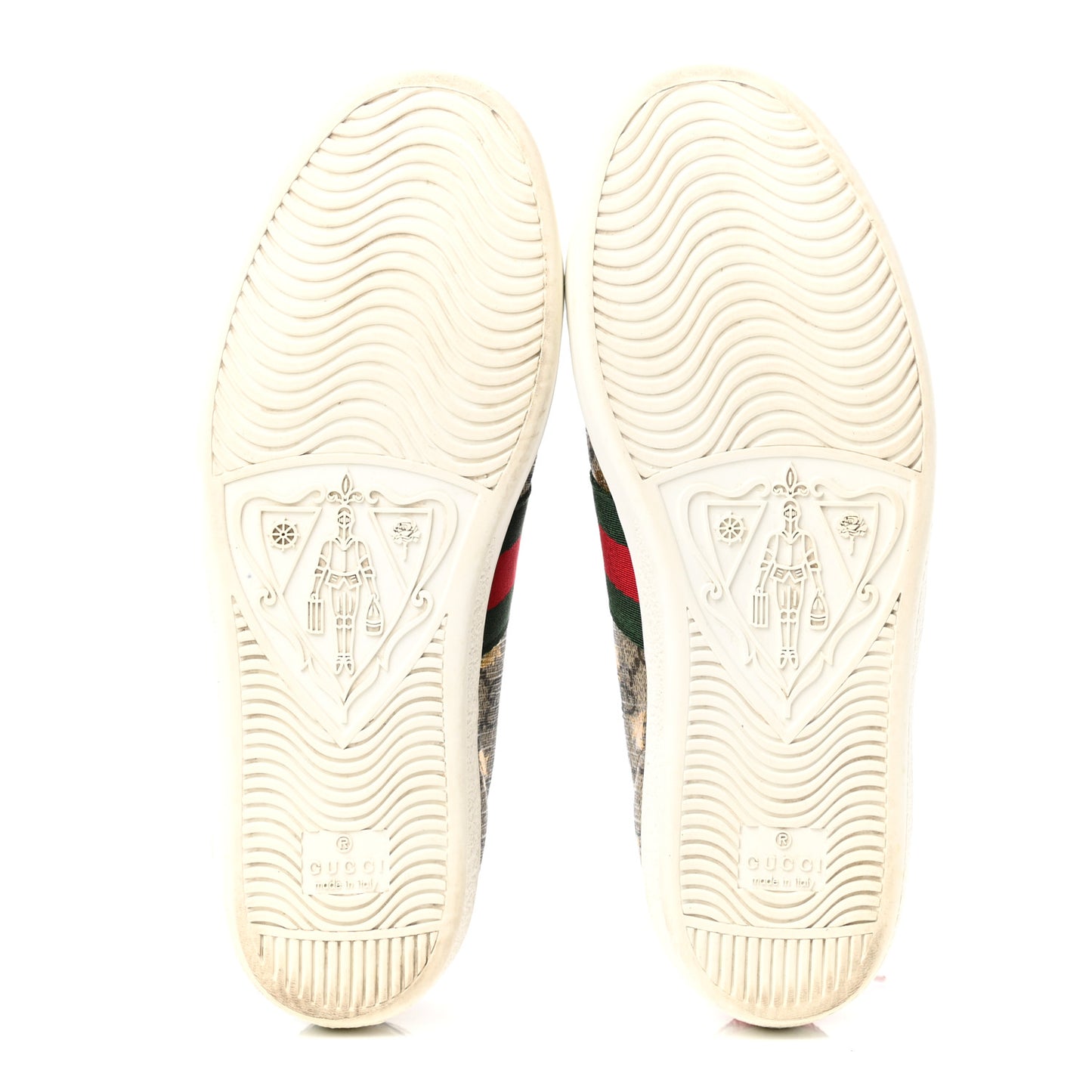 GG Supreme Monogram Bees Ayers Web Womens Ace Sneakers 37 Beige Oro Green Red