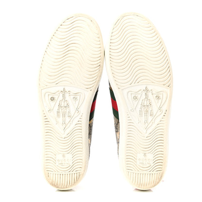 Gucci GG Supreme Monogram Bees Ayers Web Womens Ace Sneakers 37 Beige Oro Green Red 6 of 10