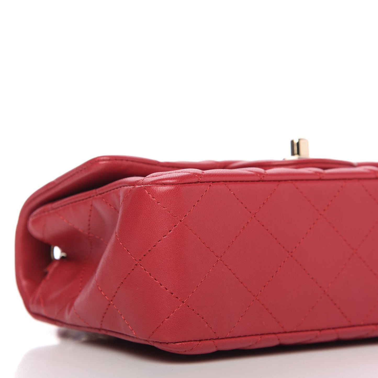 Lambskin Quilted Mini Rectangular Flap Red