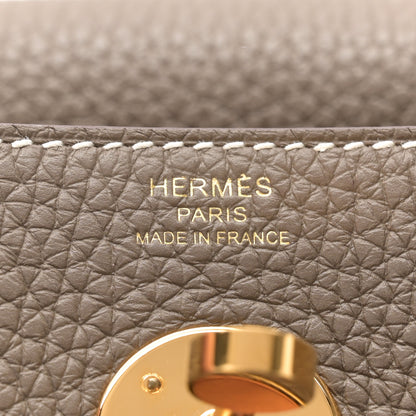 Hermes Taurillon Clemence Lindy 26 Etoupe 6 of 11