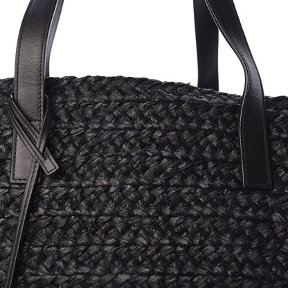 Saint Laurent Raffia Medium Panier Bag Black 10 of 14