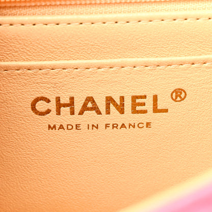 Chanel Lambskin Quilted Mini Rectangular Flap Pink Yellow 6 of 11