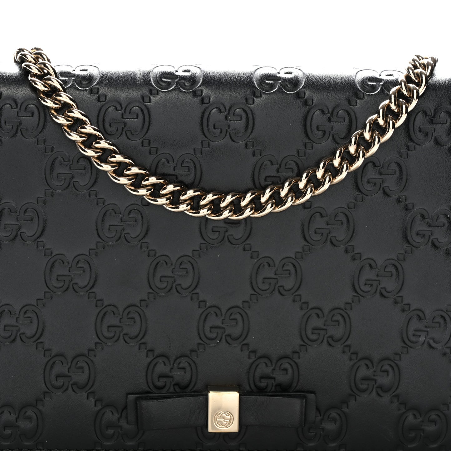 Guccissima Signature Bowy Chain Wallet Black