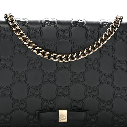 Gucci Guccissima Signature Bowy Chain Wallet Black 7 of 9