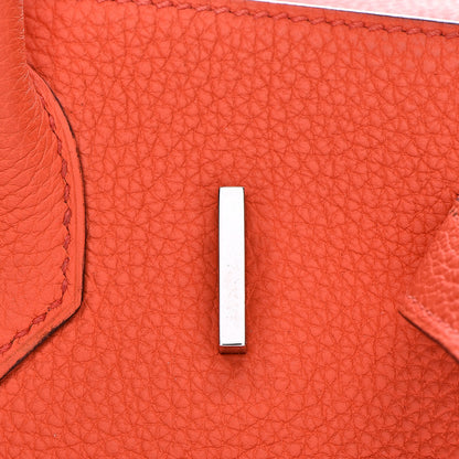 Hermes Taurillon Clemence Birkin 30 Orange Poppy 27 of 33