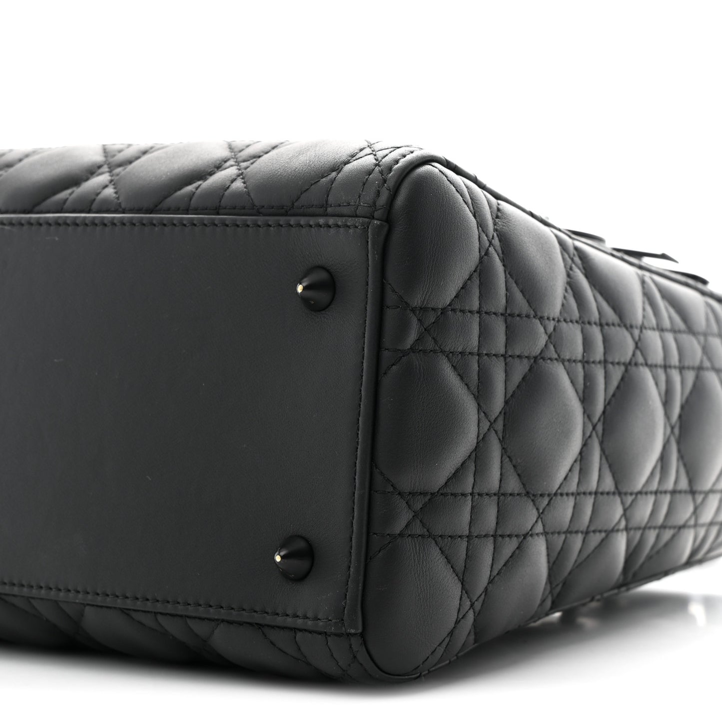 Ultra Matte Calfskin Cannage Medium Lady Dior Black