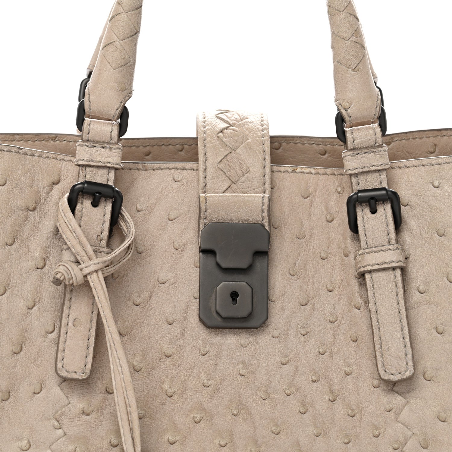 Bottega Veneta Ostrich Small Roma Tote Limestone 1842083