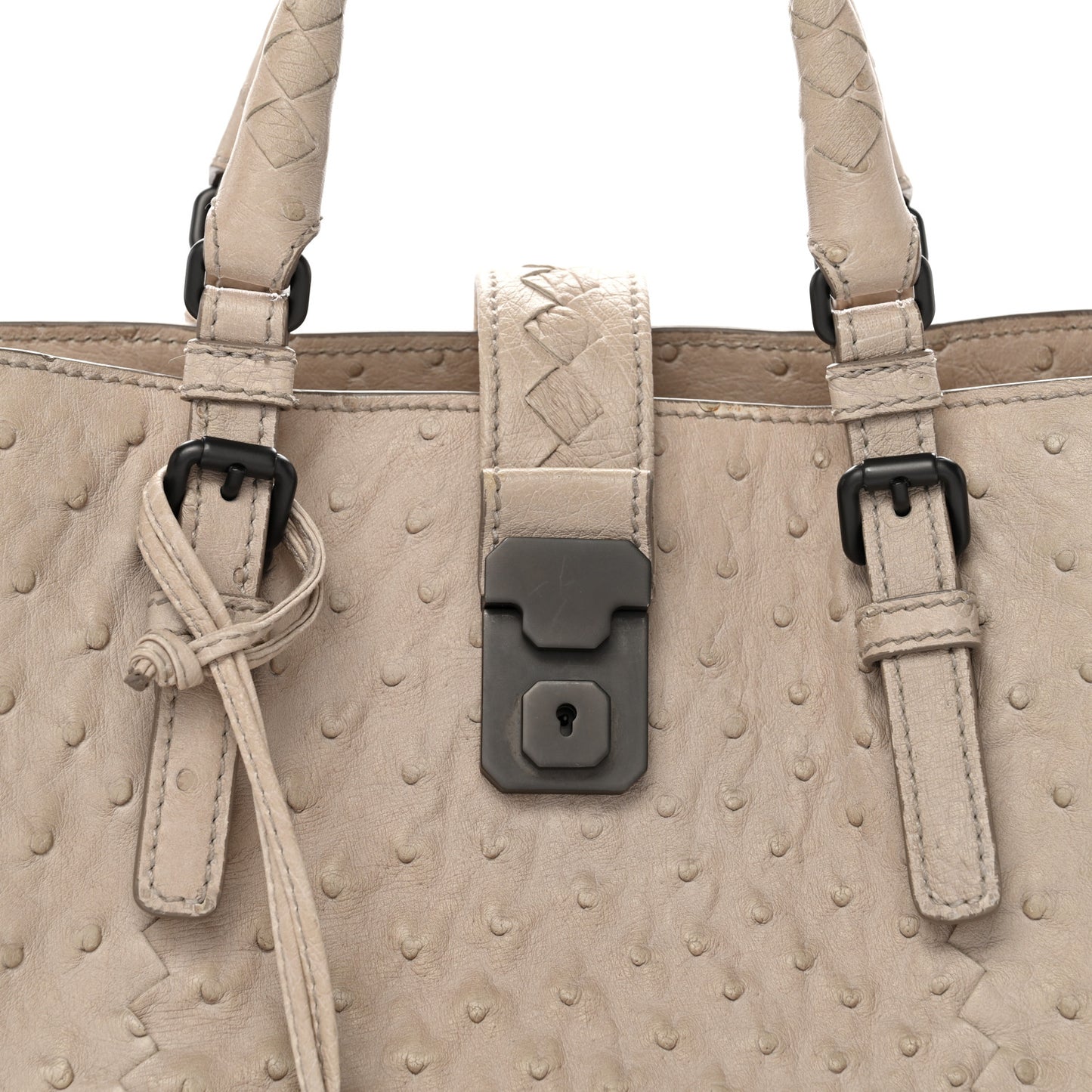 Ostrich Small Roma Tote Limestone