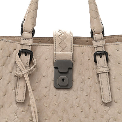 Bottega Veneta Ostrich Small Roma Tote Limestone 8 of 11