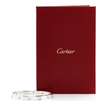 Cartier 18K White Gold 10 Diamond LOVE Bracelet 16 9 of 9