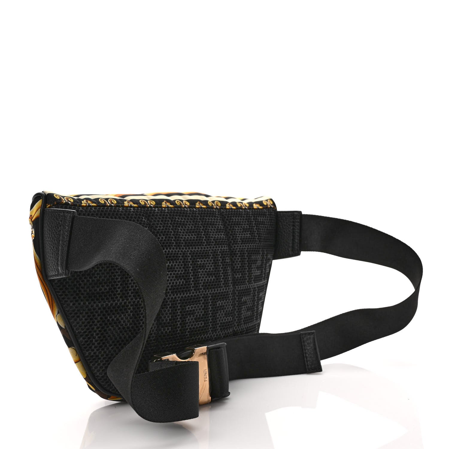 Fendi X VERSACE Nylon Cuoio Romano Fendace FF Baroque Belt Bag Black Gold 3 of 9