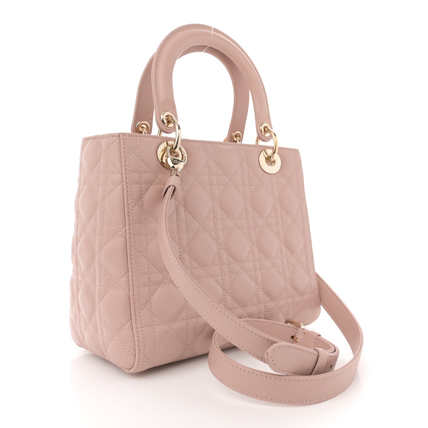 Christian Dior Lambskin Cannage Medium Lady Dior Clay 3 of 11