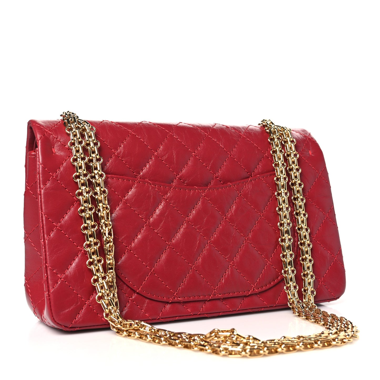 Aged Calfskin Quilted 2.55 Reissue 225 Flap Red
