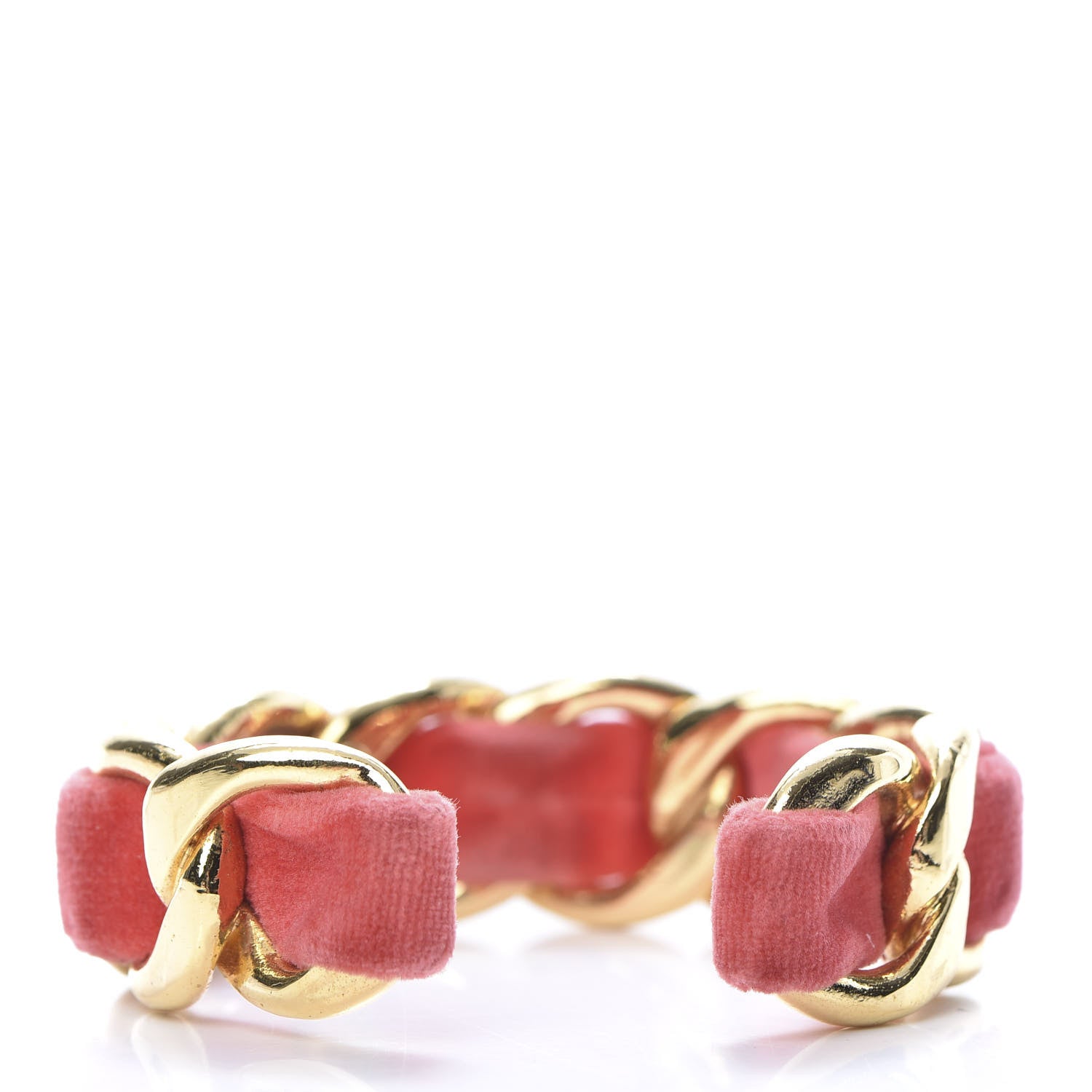 Chanel Velvet Chain Cuff Pink Gold 3 of 5