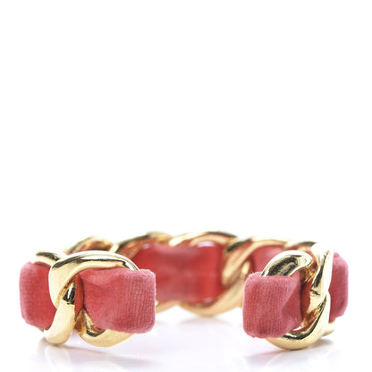 Chanel Velvet Chain Cuff Pink Gold 3 of 5