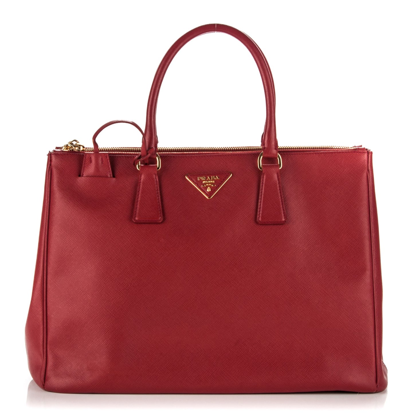 Saffiano Large Galleria Double Zip Tote Fuoco