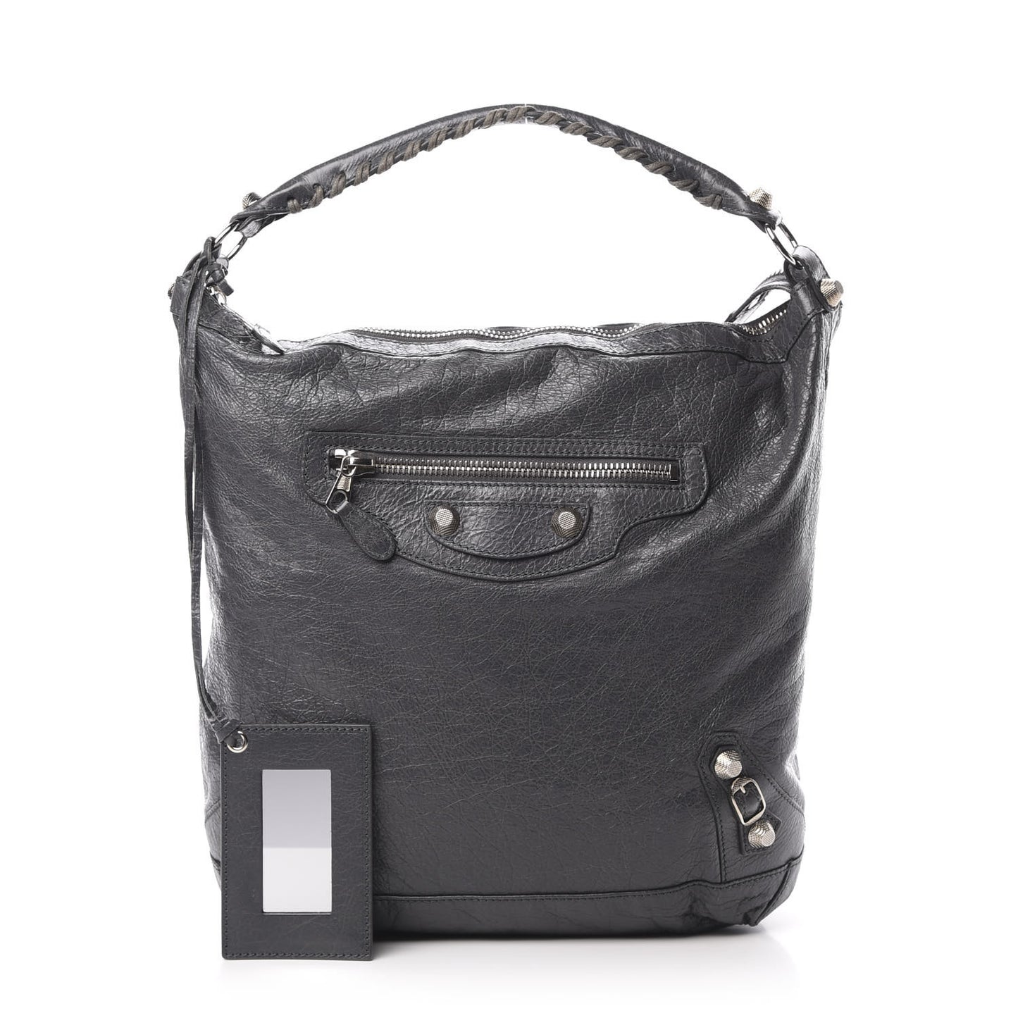 Agneau Giant 21 Silver Hardware Day Hobo Gris Tarmac