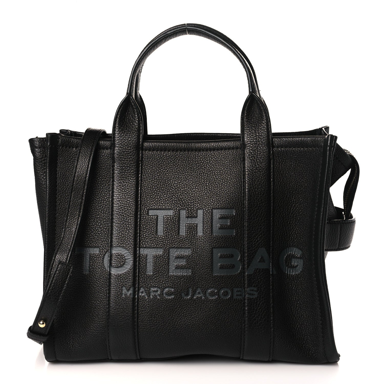 Marc Jacobs Grained Calfskin Medium The Tote Bag Black 1 of 8