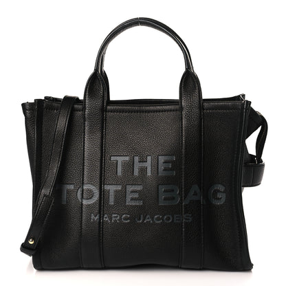 Marc Jacobs Grained Calfskin Medium The Tote Bag Black 1 of 8