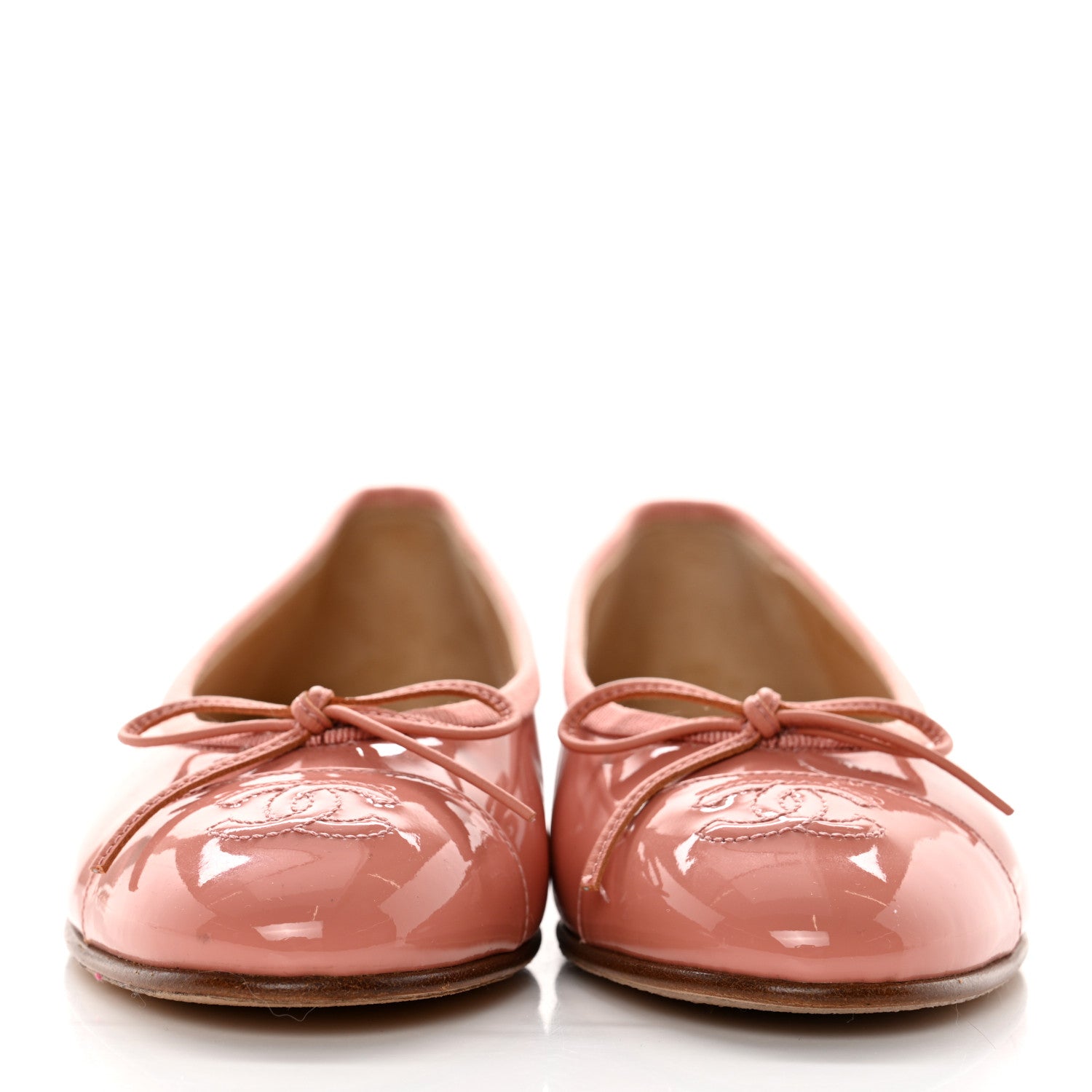 Chanel Patent Calfskin CC Cap Toe Ballerina Flats 36.5 Pink 2 of 11