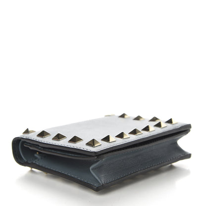 Valentino Garavani Calfskin Rockstud French Flap Wallet Sarcelle 4 of 9