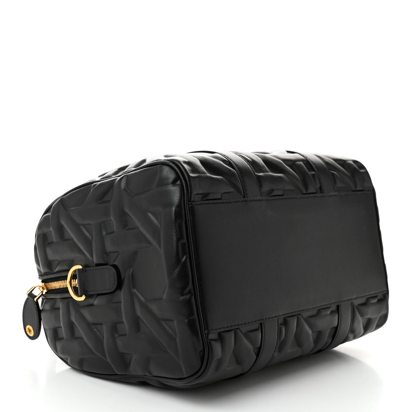 Calfskin Embossed Graphic Cannage Groove 25 Bag Black