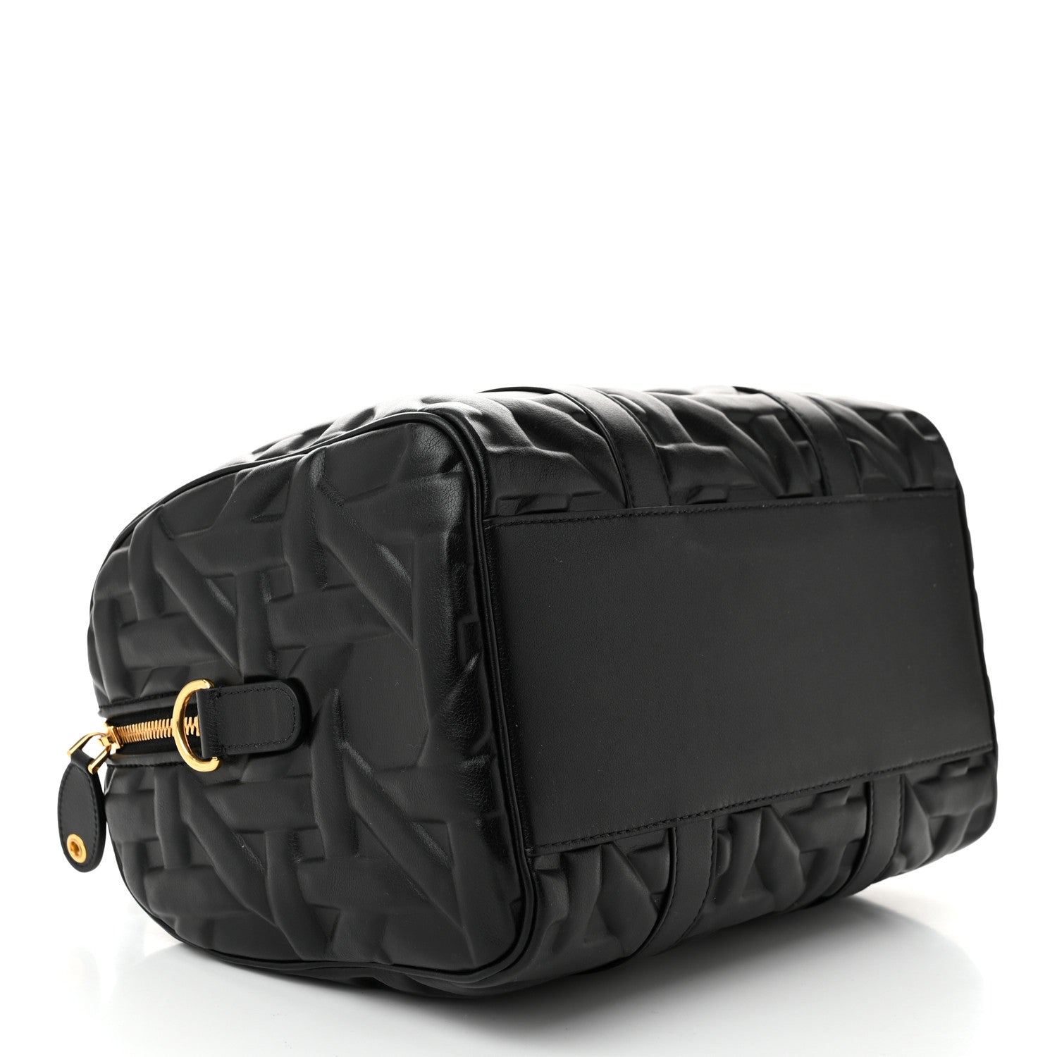 Christian Dior Calfskin Embossed Graphic Cannage Groove 25 Bag Black 4 of 10