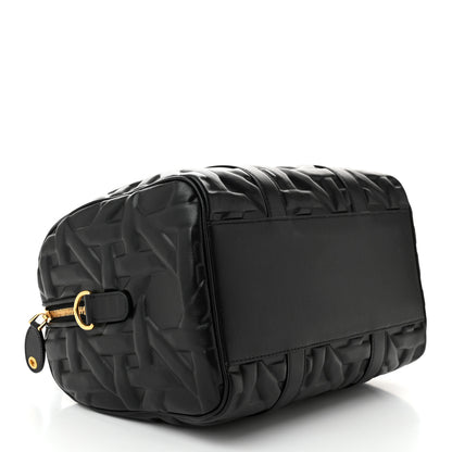 Christian Dior Calfskin Embossed Graphic Cannage Groove 25 Bag Black 4 of 10
