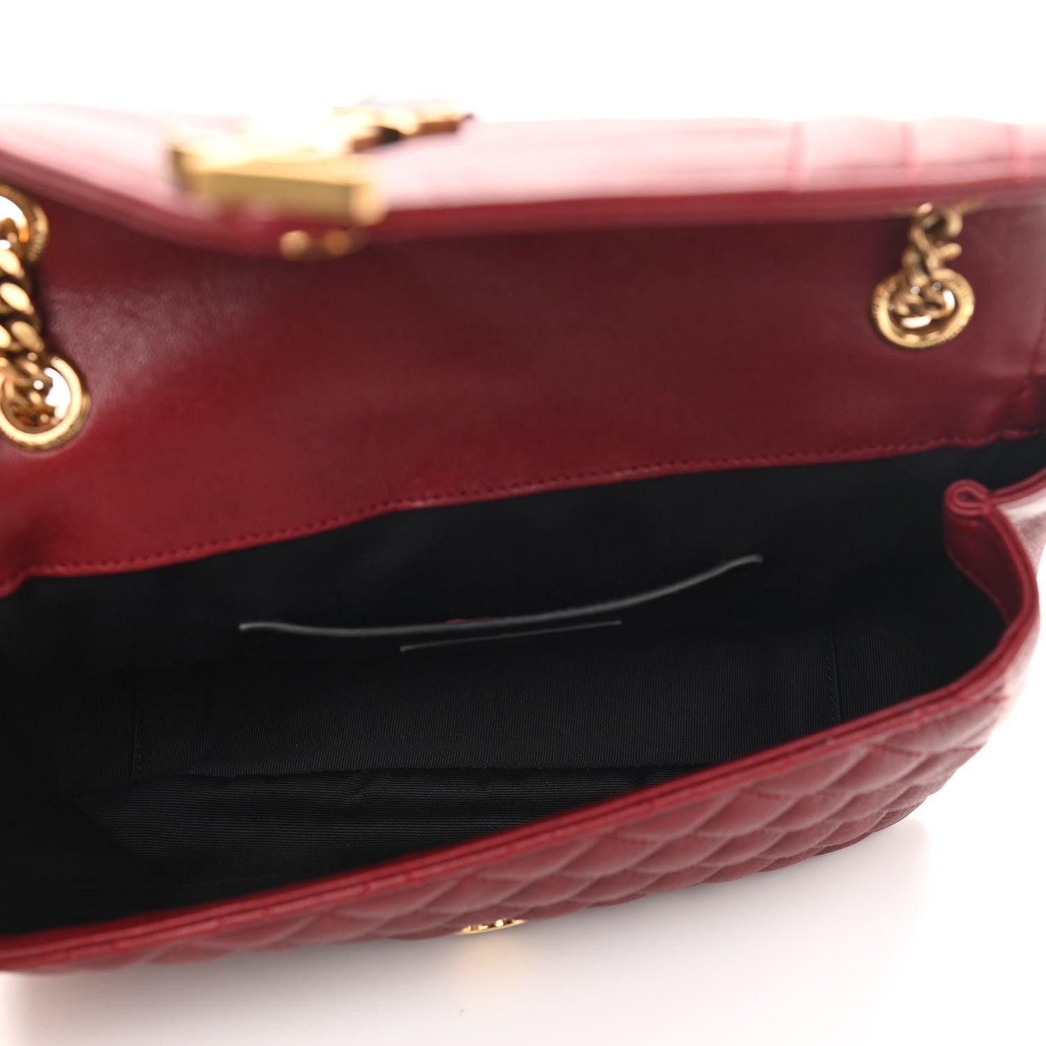 Saint Laurent Sheepskin Tri-Quilt Monogram Medium Soft Envelope Bag Red 5 of 9